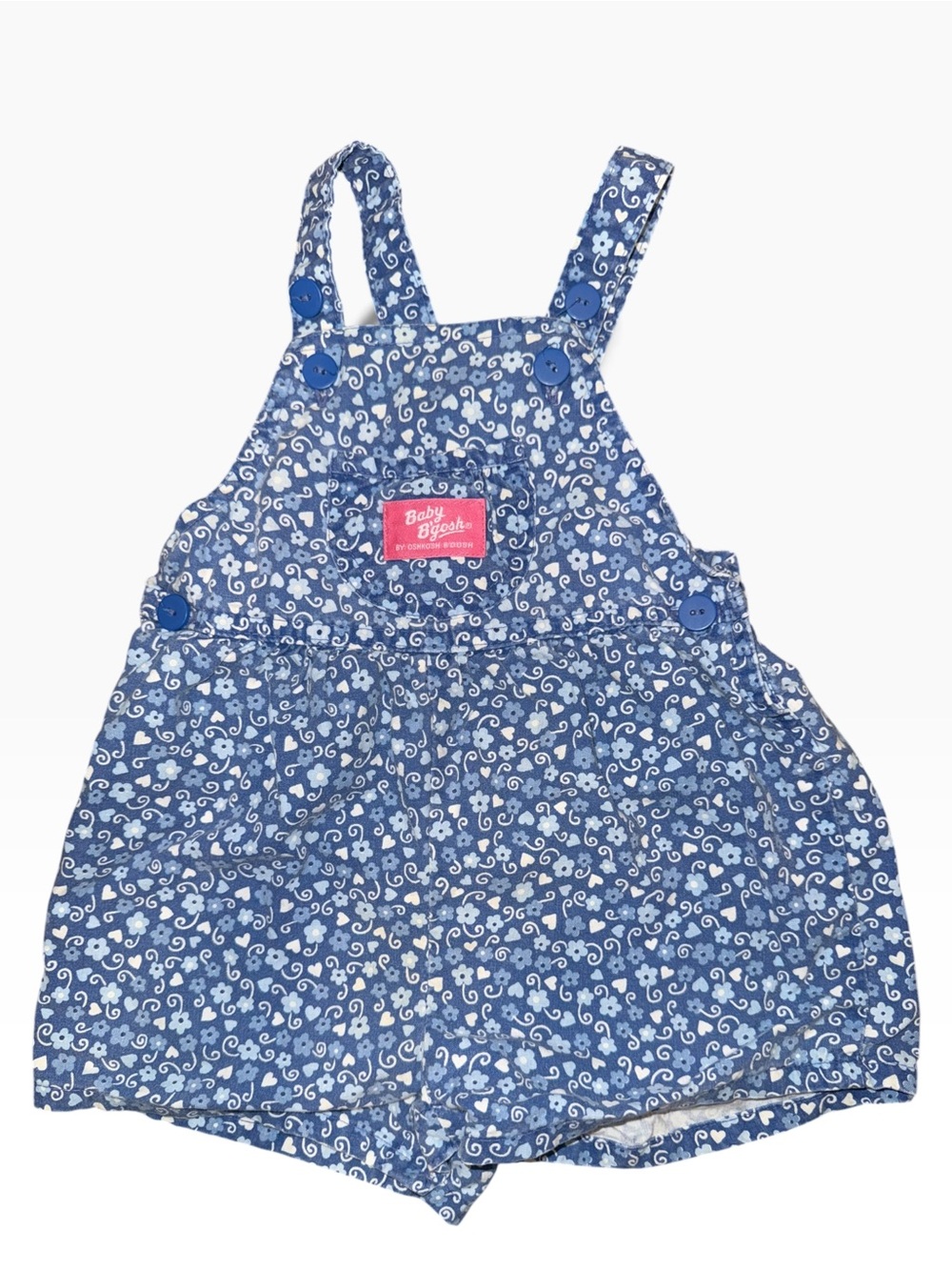 Vintage OshKosh B'gosh Blue Floral Romper/Shortall